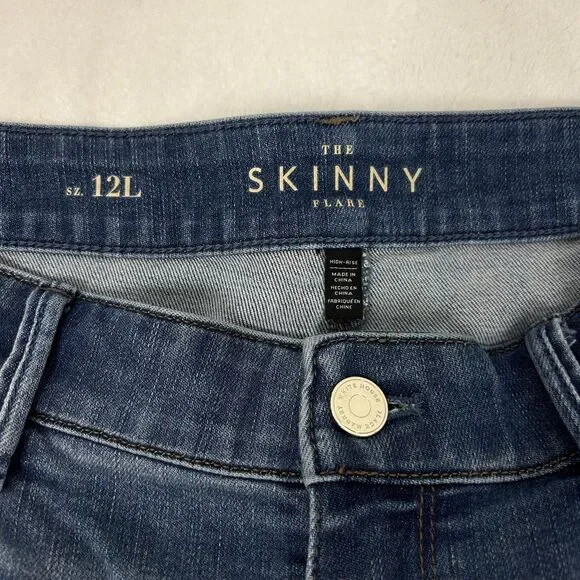 White House Black Market Jeans Womens 12L Blue The Skinny Flare Stretch Denim - Picture 6 of 11